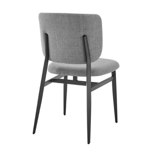 EuroStyle Felipe Contract Grade Leatherette Dining Chair with Powder Coated Steel Base Gray Fabric 30949-GRY