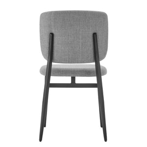 EuroStyle Felipe Contract Grade Leatherette Dining Chair with Powder Coated Steel Base Gray Fabric 30949-GRY