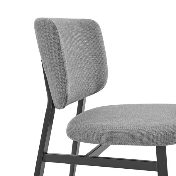 EuroStyle Felipe Contract Grade Leatherette Dining Chair with Powder Coated Steel Base Gray Fabric 30949-GRY