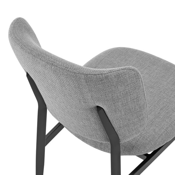 EuroStyle Felipe Contract Grade Leatherette Dining Chair with Powder Coated Steel Base Gray Fabric 30949-GRY