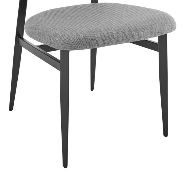 EuroStyle Felipe Contract Grade Leatherette Dining Chair with Powder Coated Steel Base Gray Fabric 30949-GRY