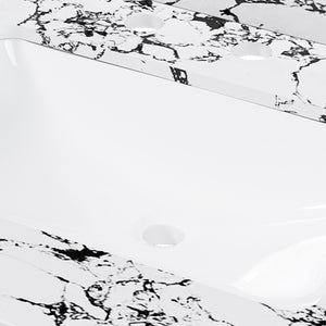 English Elm 37"X22" Panda White Artificial Marble Bathroom Vanity Top With Sink, Backsplash & Easy Install W509P362106