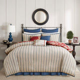 Madison Park Lucy Transitional 9 Piece Cotton Twill Reversible Duvet Set MP12-3665 Red