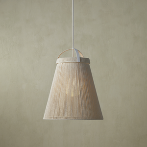 Parnell Pendant Light - Elegant Modern Design with Kraft Paper Twine and Frosted Glass Glow