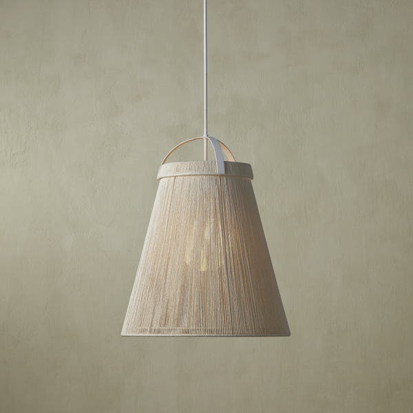 Parnell Pendant Light - Elegant Modern Design with Kraft Paper Twine and Frosted Glass Glow