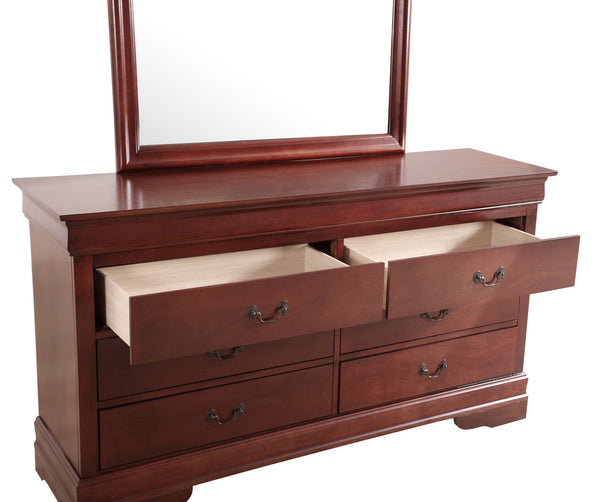 English Elm Louis Elegant 4-Drawer Chest with Carved Bases & English Dovetail Drawers, Tarnish-Resistant Hardware Cherry 37 L x 62 W x 20 H B078108155