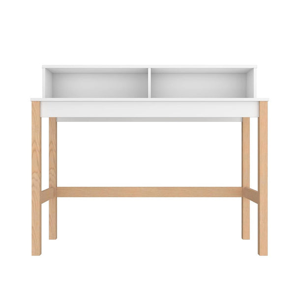 Manhattan Comfort Bowery Mid-Century Modern Desk White and Oak 309AMC157