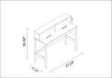 Manhattan Comfort Bowery Mid-Century Modern Desk White and Oak 309AMC157