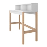 Manhattan Comfort Bowery Mid-Century Modern Desk White and Oak 309AMC157