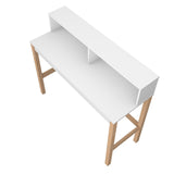 Manhattan Comfort Bowery Mid-Century Modern Desk White and Oak 309AMC157