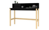 Manhattan Comfort Bowery Mid-Century Modern Desk Black and Oak 309AMC182