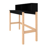 Manhattan Comfort Bowery Mid-Century Modern Desk Black and Oak 309AMC182