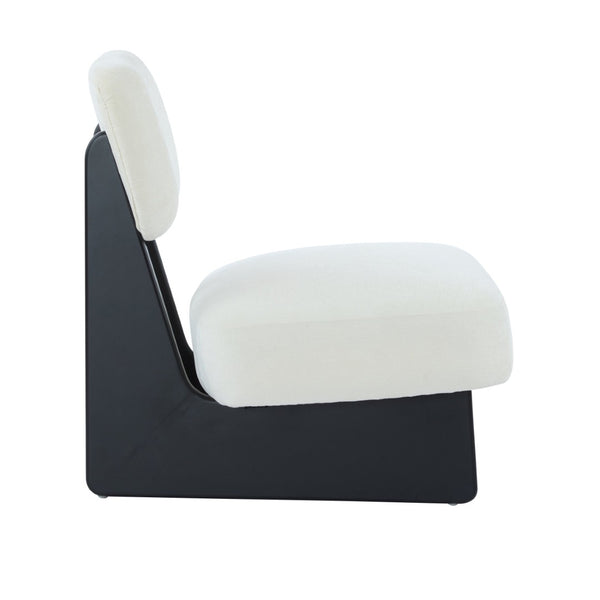 English Elm [set of 2] Beige Polyester Barrel Lounge Chairs with Black Wood Base for Living Room Black N767P373046B