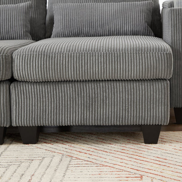 English Elm Convertible Chaise Lounge Sofa Bed With Usb Ports, Cup Holders & Storage - Stylish Grey Sleeper Sofa N719S002020E