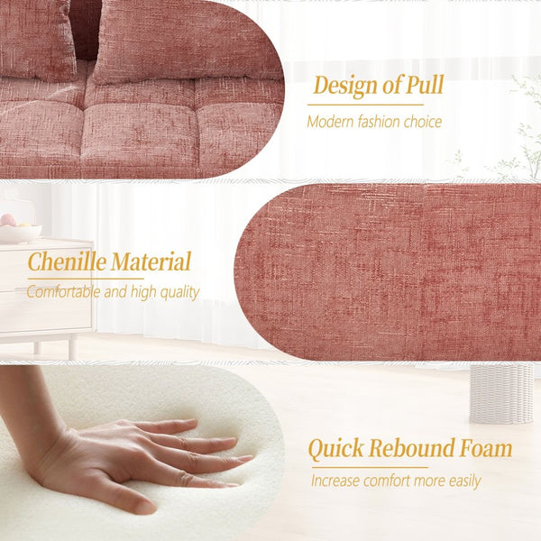 English Elm United Chenille Loveseat Sofa - Cozy Minimalist Modular Sleeper For Apartments & Living Rooms W1568P255138-GIGA