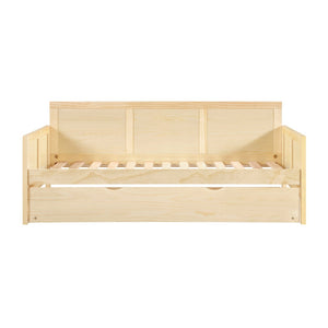 English Elm Daybed Solid Pine Wood Frame Transitional Sofa Sleeper for Studios and Guest Rooms B011S02449