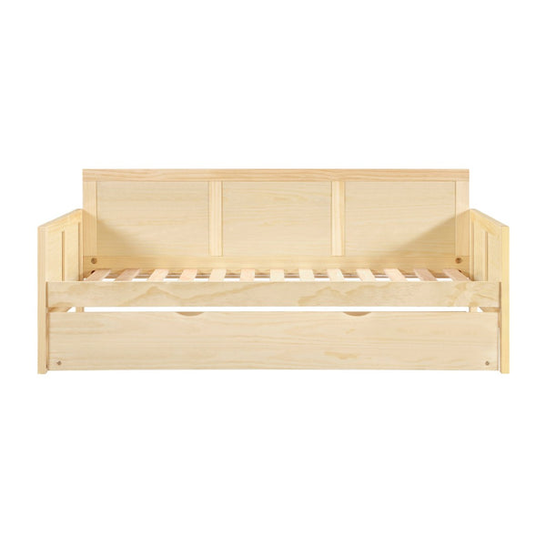 English Elm Daybed Solid Pine Wood Frame Transitional Sofa Sleeper for Studios and Guest Rooms B011S02449