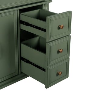 English Elm 35.6" Freestanding Bathroom Vanity with Roman Column Base and Ceramic Integrated Sink W1801S00008