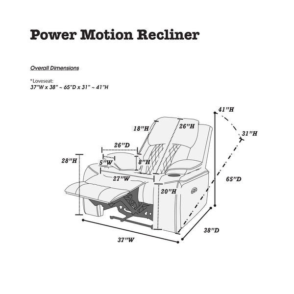 English Elm Power Motion Recliner Chair with USB Cup Holders Wireless Charging Gel Leatherette Brown Comfort B011P205591