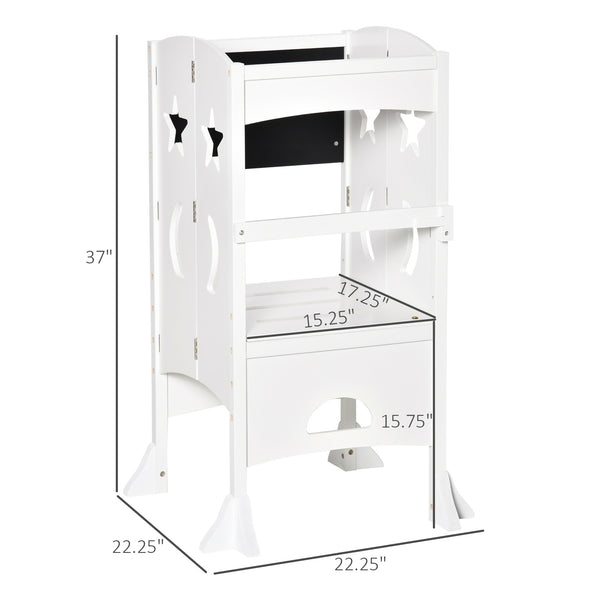 English Elm Qaba Glow-in-the-Dark 2-in-1 Kids Sofa Chair — Convertible Fold-Out Toddler Couch, Washable Cover White W2225P229352