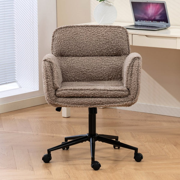 English Elm Stylish Barrel Swivel Accent Chair Upholstered Seat with Storage for Vanity or Dining W3248P424652