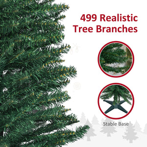 English Elm Homcom 7' Slim Pencil Christmas Tree With 499 Realistic Branch Tips, Easy Assembly & Safe Design W2225P249632