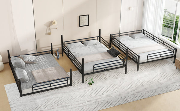 English Elm Twin Xl Solid Pine Loft Bed with Built-in Led Lighting and Storage Shelves Black W1580S00582
