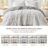 Madison Park Gia Glam/Luxury Back Print Long Fur Comforter Mini Set MP10-7237 Gray/White