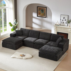English Elm Modern Chenille Cloud Sofa - Cozy, Customizable Comfort For Contemporary Living Rooms & Offices W3396S00041