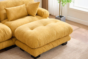 English Elm United We Win U-Shape Modular Couch In Plush Velvet With Ottomans & Lumbar Pillows For Ultimate Comfort W1568S00199-GIGA