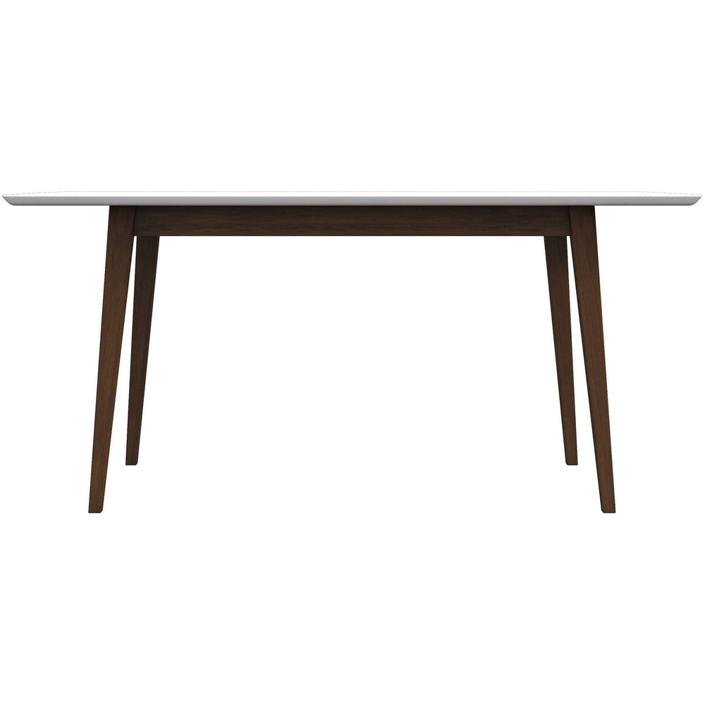English Elm Ashcroft Furniture - Mary Solid Wood Rectangular Dining Table - Mid-Century Modern Brown Stain, Beveled Edges, Seats 4-6 B183P201821