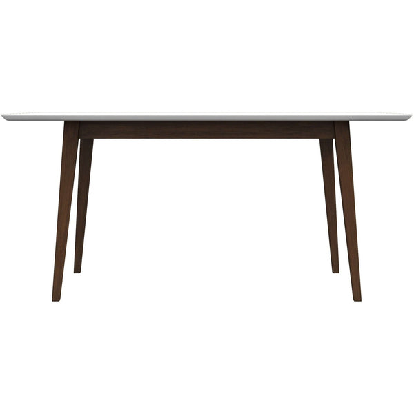 English Elm Ashcroft Furniture - Mary Solid Wood Rectangular Dining Table - Mid-Century Modern Brown Stain, Beveled Edges, Seats 4-6 B183P201821