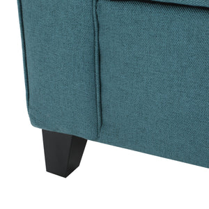 English Elm Christopher Knight Home® - HAYES Armed Storage Bench with Rolled Arms and Plush Upholstery — Compact Storage Seating for Homes Teal 57735.00DTE