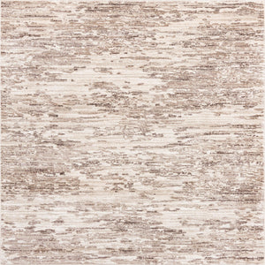 Unique Loom Oasis Water Machine Made Abstract Rug Brown, Beige/Ivory 7' 1" x 7' 1"