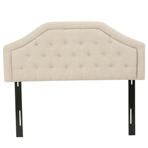 English Elm Christopher Knight Home® - Tufted Upholstered Headboard King Size with Adjustable Metal Legs, Slim Profile, Durable Fabric Finish Light beige 56883.00LBEI