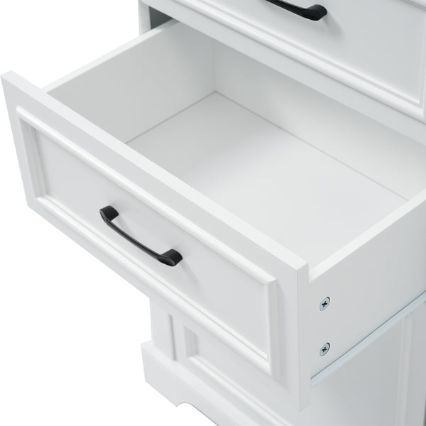 English Elm 71-inch Freestanding Bathroom Vanity with Soft-Close Doors, Adjustable Shelves, Drawers & Anti-Tip Stability N729P335588K