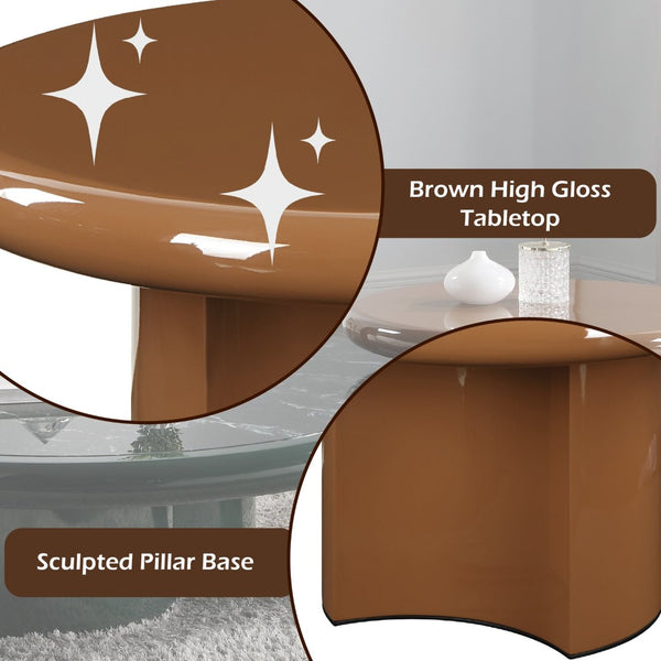 English Elm Ronald Square Low Profile End Table with High Gloss Lacquer Finish for Modern Living B2726P442580