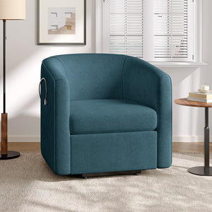 English Elm Power Lift Recliner Barrel Back Chenille Chair for Seniors with Footrest Pocket Blue N719P355911C