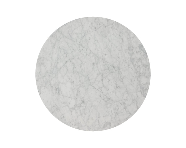 Sunpan Enco Counter Table - Art Deco Marble Top with Antique Gold Base, Perfect for Bars and Lounges Round - 35W x 35D x 37.5H