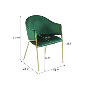English Elm Christopher Knight Home® - Modern Velvet Upholstered Dining Chair with Plush Velvet Seat and Sleek Metallic Frame for Comfort Emerald,Gold 32.25 L x 23.75 W x 21.25 H N776P224512G