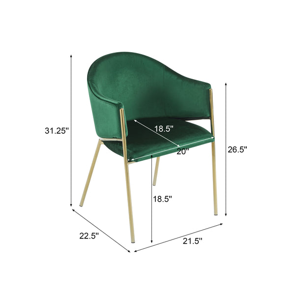 English Elm Christopher Knight Home® - Modern Velvet Upholstered Dining Chair with Plush Velvet Seat and Sleek Metallic Frame for Comfort Emerald,Gold 32.25 L x 23.75 W x 21.25 H N776P224512G