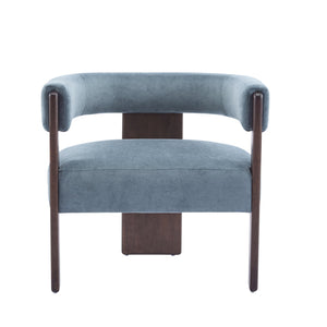 English Elm Christopher Knight Home® - Modern Velvet Upholstered Accent Arm chair with Barrel Back Design, Luxurious Velvet Comfort & Curved Legs Blue 29.5 L x 25.5 W x 14.5 H N776P205886C