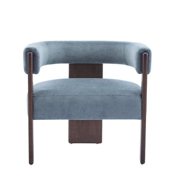 English Elm Christopher Knight Home® - Modern Velvet Upholstered Accent Arm chair with Barrel Back Design, Luxurious Velvet Comfort & Curved Legs Blue 29.5 L x 25.5 W x 14.5 H N776P205886C