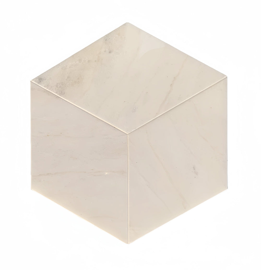English Elm Hexagon Marble Tile: Snow Mountain White Natural Stone For Luxurious Walls & Floors, 12 Pcs Box W1696P262341