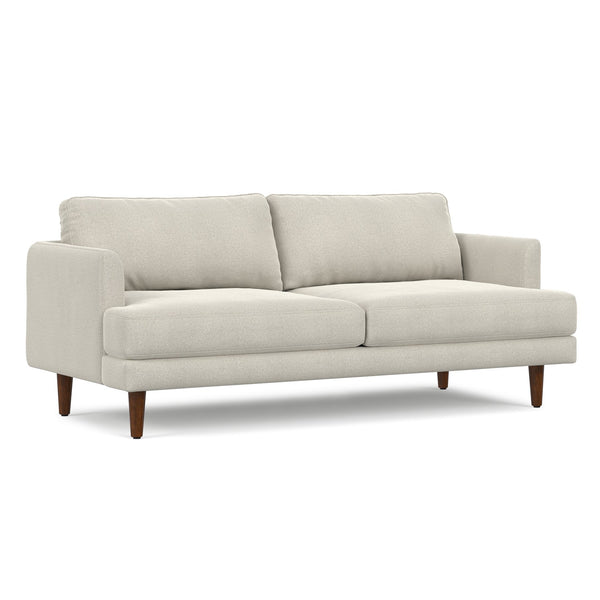 English Elm Livingston Cream White 76" Sofa — Eco-Friendly Woven-Blend, 7" Feather-Foam Cushions, 600 lb Capacity B136P364284