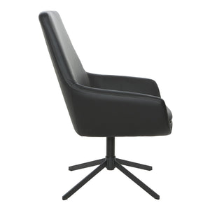 OSP Home Furnishings Modern Scoop Office Chair Faux Leather Padded Seat Swivel Base for Home Workspace FL80228B-U6