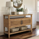 Martha Stewart Naomi Transitional 2 Door Storage Console Table MT120-1201 Honey