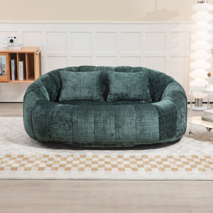 English Elm Bean Bean Bag Sofa High-Density Memory Foam Two-Seater Lounger High Back Chenille Cozy Support Emerald W395P181435