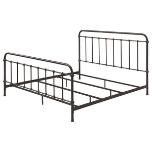 English Elm Olaleye Dark Bronze Metal Spindle Eastern King Bed Frame – Vintage Charm & Durable Design For Your Bedroom B062P353450