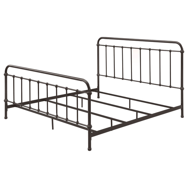 English Elm Olaleye Dark Bronze Metal Spindle Eastern King Bed Frame – Vintage Charm & Durable Design For Your Bedroom B062P353450